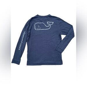 Vineyard Vines Size XL, 18, Navy Distressed Whale Pocket Tee